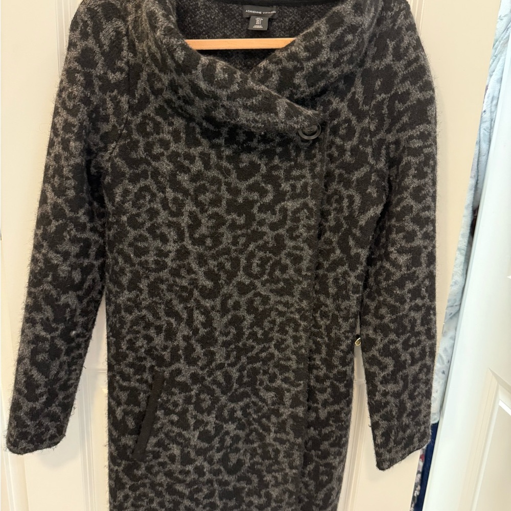Adrienne Vittadini Gray Cowl Neck Sweater